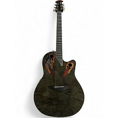 Used Ovation CE48P CELEBRITY GREEN Acoustic Electric Guitar