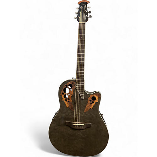 Used Ovation CE48P Ebony Acoustic Electric Guitar Ebony