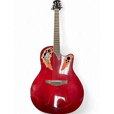 Used Ovation CE48RRG RED BURST Acoustic Electric Guitar