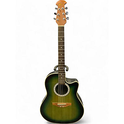 Used Ovation CELEBRITY CC026 Green Acoustic Electric Guitar