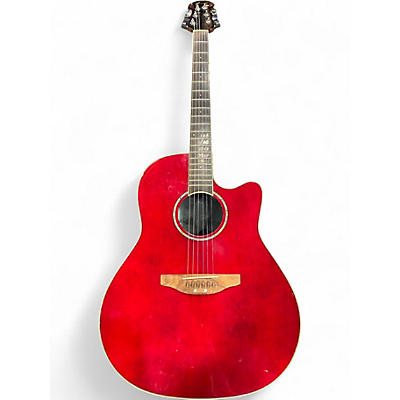 Used Ovation CS24 Celebrity Ruby Red Acoustic Electric Guitar