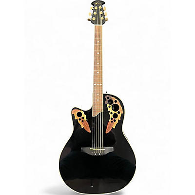 Used Ovation CS247 Celebrity Left-Handed Black Acoustic Electric Guitar