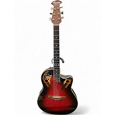 Used Ovation CS257 Celebrity Candy Red Burst Acoustic Electric Guitar