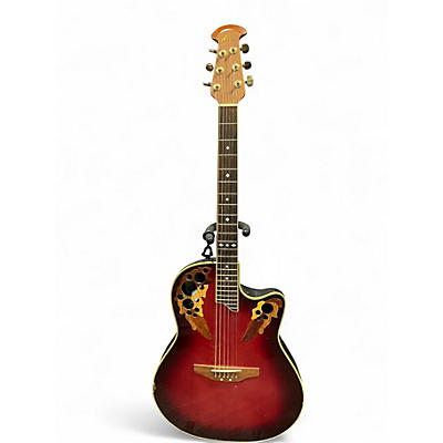Used Ovation CS257 Celebrity Crimson Red Burst Acoustic Electric Guitar