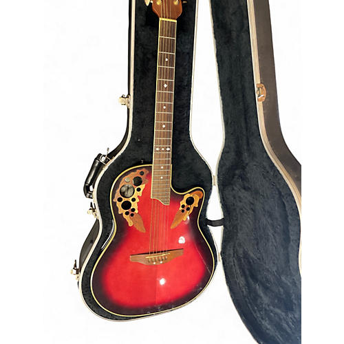 Used Ovation CS257 Celebrity Red Acoustic Electric Guitar Red