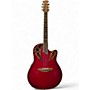 Used Ovation CS257 Celebrity Red Acoustic Electric Guitar Red