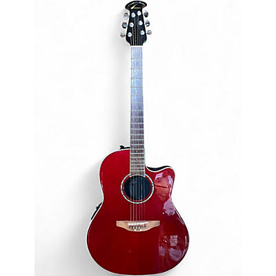 Used Ovation CSE24 RUBY RED Acoustic Electric Guitar
