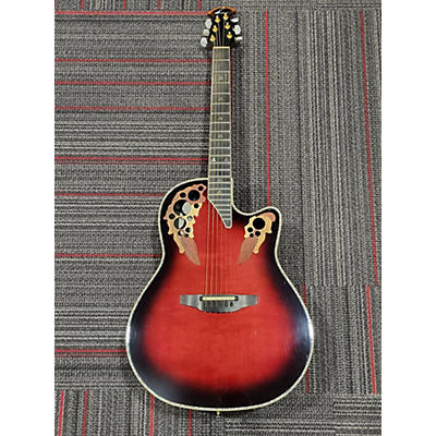 Ovation Used Ovation Ce778 Red Fade Acoustic Guitar