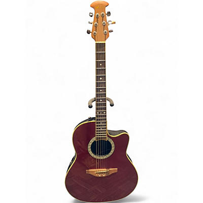 Used Ovation Celebrity cc057 Trans Red Acoustic Electric Guitar