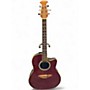 Used Ovation Celebrity cc057 Trans Red Acoustic Electric Guitar Trans Red
