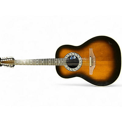 Used Ovation Custom Balladeer 1655 2 Color Sunburst 12 String Acoustic Electric Guitar
