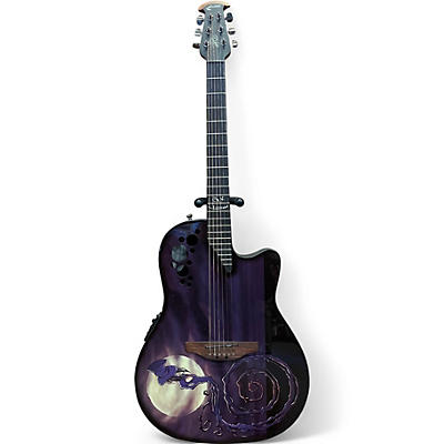Used Ovation DJA34BY DJ Ashba Boneyard GRAPHIC Acoustic Electric Guitar