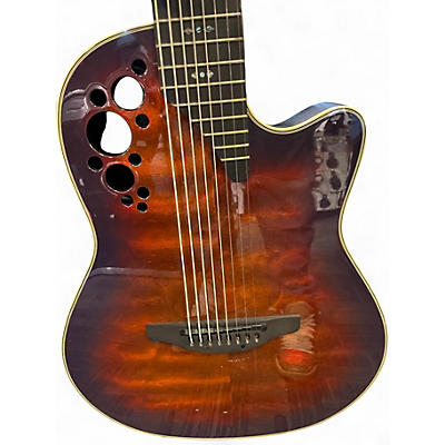 Used Ovation c2078axp Tiger Eye Acoustic Electric Guitar