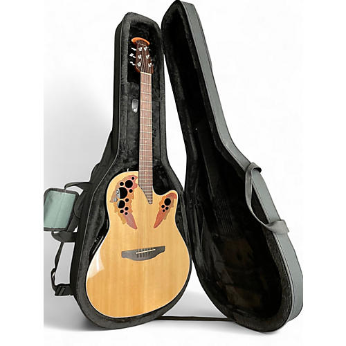 Used Ovation ce44-4 Natural Acoustic Electric Guitar Natural