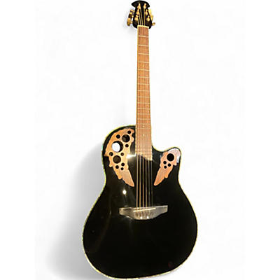 Used Ovation ce44 Black Acoustic Electric Guitar