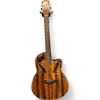 Used Ovation ce44p-fk0a Natural Acoustic Electric Guitar