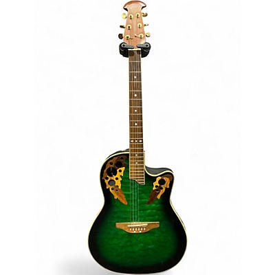 Used Ovation cs247 celebrity green Acoustic Electric Guitar