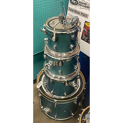 Used PACIFIC DRUMS 4 piece MX SERIES TEAL SATIN Drum Kit