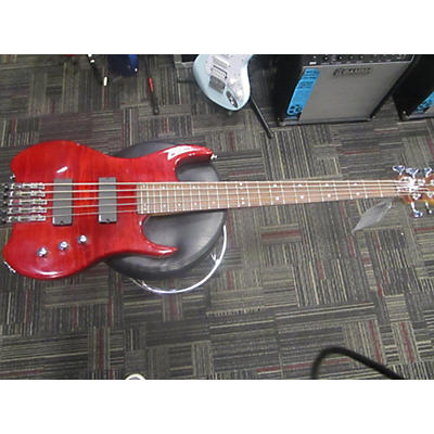Used PBC GTB355 Trans Red Electric Bass Guitar