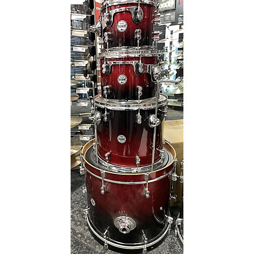 PDP Used PDP By DW 4 piece Concept Maple Red To Black Fade Drum Kit Red to Black Fade