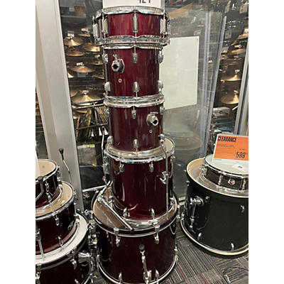 Used PDP By DW 5 piece Pacific Series Kit Burgundy Drum Kit