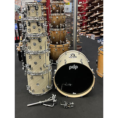 Used PDP By DW 6 piece Concept Series Twisted Ivory Drum Kit