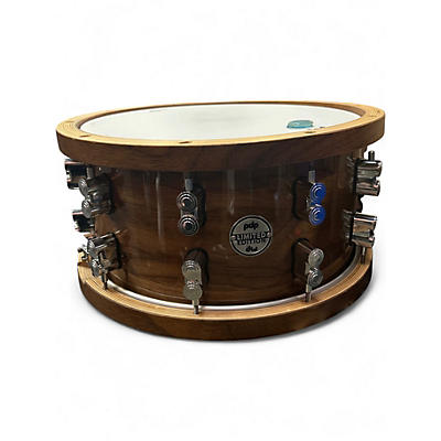 Used PDP by DW 14X7.5 Limited-Edition Dark Stain Maple and Walnut Snare Walnut Drum