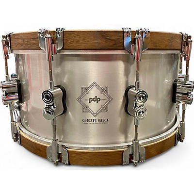 Used PDP by DW 14in Concept Select Aluminum Snare Drum With Walnut Hoops Aluminum Drum