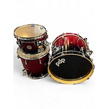 Used PDP by DW 3 Piece Concept Series Crimson Red Trans Drum Kit