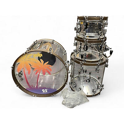 Used PDP by DW 4 Piece 25th Anniversary Acrylic Clear Acrylic Drum Kit