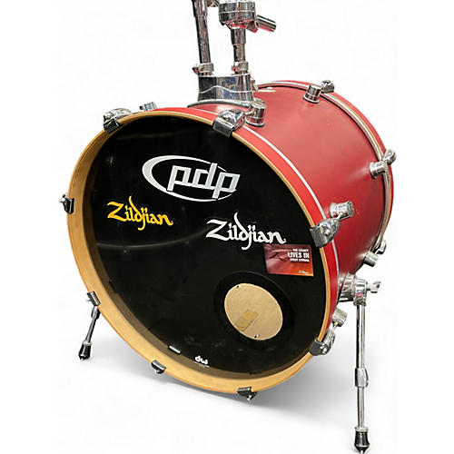 Used PDP by DW 4 Piece FS SERIES Trans Red Drum Kit Trans Red