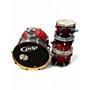 Used PDP by DW 4 Piece FS Series 4 piece Kit 10/12/14/22 Red to Black Fade Drum Kit Red to Black Fade