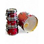 Used PDP by DW 4 Piece FS Series Red Satin Stain Drum Kit Red Satin Stain