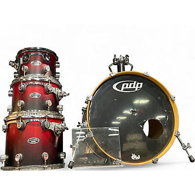 Used PDP by DW 4 Piece FS Series Red to Black Fade Drum Kit