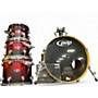Used PDP by DW 4 Piece FS Series Red to Black Fade Drum Kit Red to Black Fade