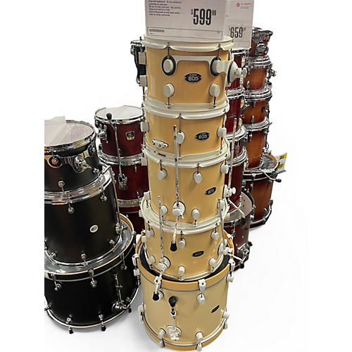 Used PDP by DW 5 Piece 805 series 5 Piece white Drum Kit white