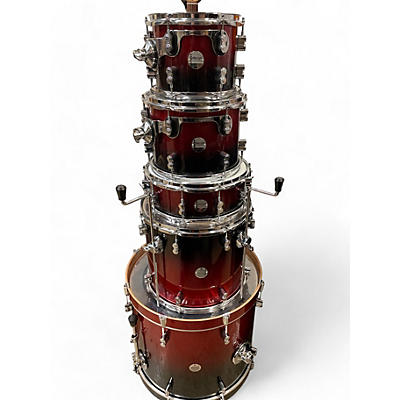 Used PDP by DW 5 Piece Concept Series Red to Black Fade Drum Kit