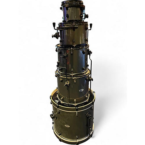 Used PDP by DW 5 Piece Double Drive Metallic Green Sparkle Drum Kit Metallic Green Sparkle