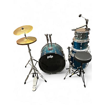Used PDP by DW 5 Piece ENCORE Azure Blue Sparkle Drum Kit