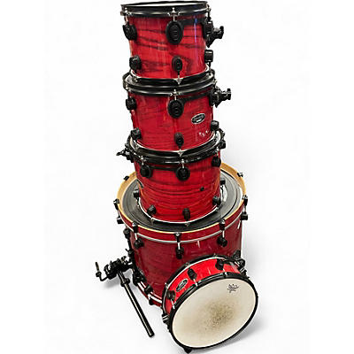 Used PDP by DW 5 Piece LX Series 5 Trans Red Drum Kit