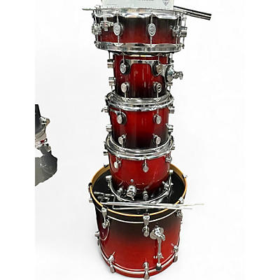 Used PDP by DW 5 Piece M5 All Maple Red to Black Fade Drum Kit