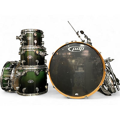Used PDP by DW 5 Piece MX Green Drum Kit