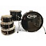 Used PDP by DW 5 Piece NEW YORKER Black and Silver Drum Kit Black and Silver