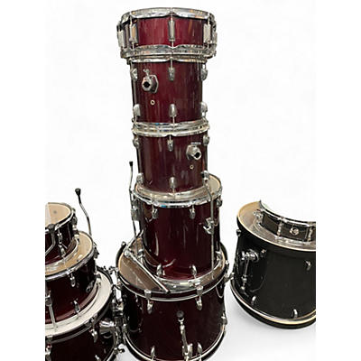 Used PDP by DW 5 Piece Pacific Series kit Burgundy Drum Kit