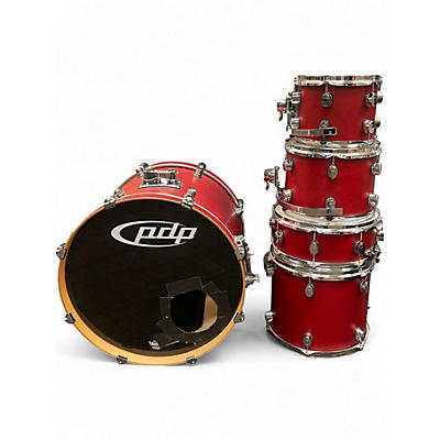 Used PDP by DW 5 Piece fs series Flat Red Drum Kit