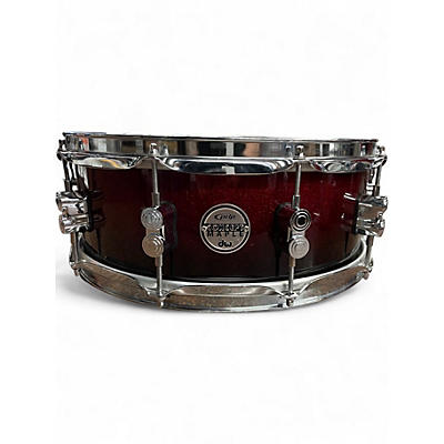 Used PDP by DW 5.5X14 Concept Series Snare Red Sparkle Fade Drum