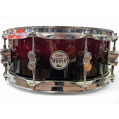 Used PDP by DW 5X14 Concept Series Snare Red to Black Fade Drum