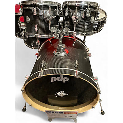 Used PDP by DW 6 Piece Concept Maple Shell Pack Black Drum Kit