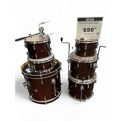 Used PDP by DW 6 Piece Concept Series BIRCH Mahogany Drum Kit