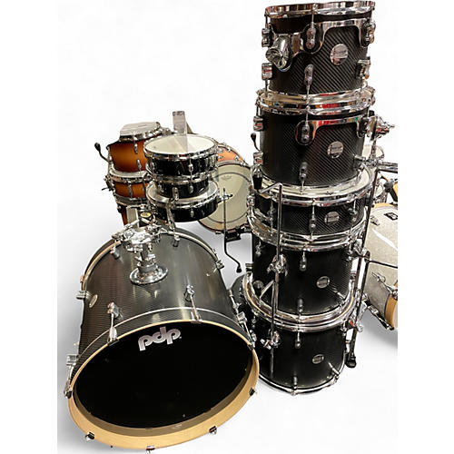 Used PDP by DW 6 Piece Concept Series CARBON FIBER Drum Kit CARBON FIBER